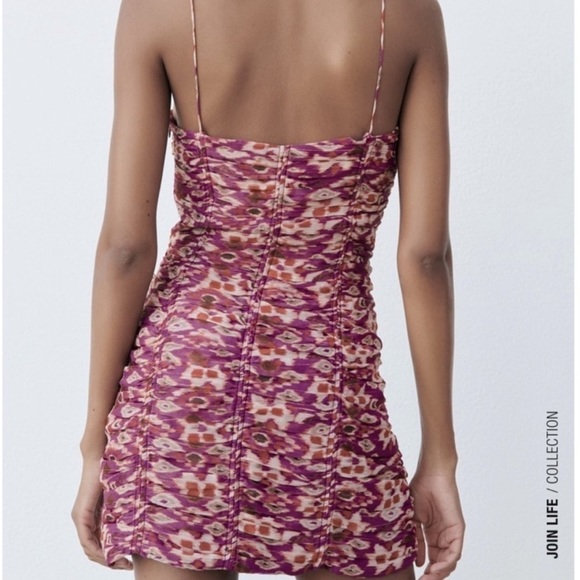 Printed Dress with Draping - Picture 5 of 6